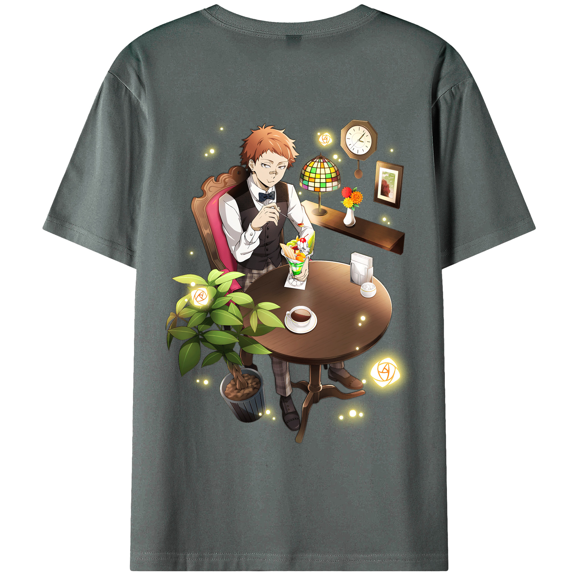 （画像用） 文豪ストレイドッグス Bungo Stray Dogs 綿100％ メンズ半袖Tシャツ（バックプリント） 通気性
